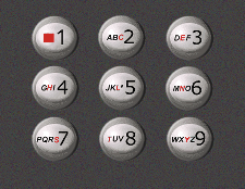 CHELNSTY keypad using "1" as the auxiliary key