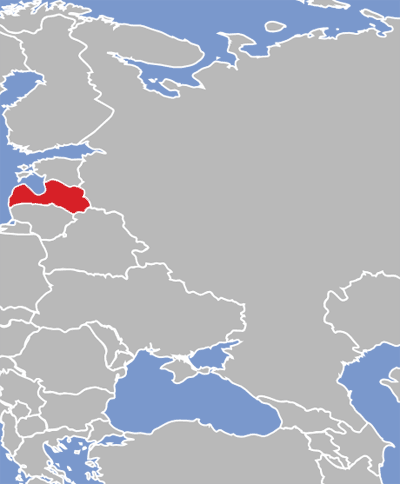 Map of Latvian language speakers.