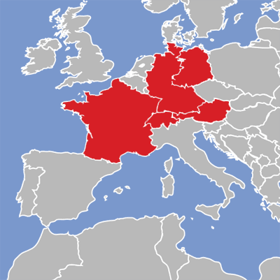Map of Alemannisch language speakers.