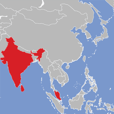 Map of Tamil language speakers.