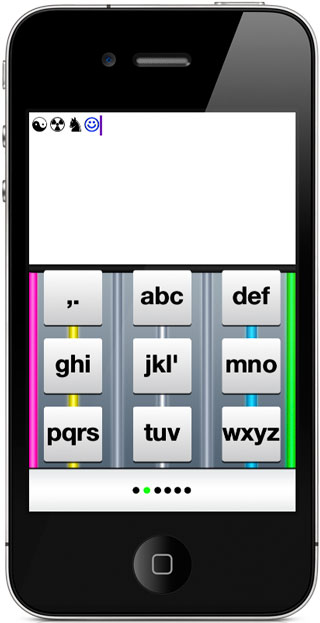 Typing with the standard phone keypad.