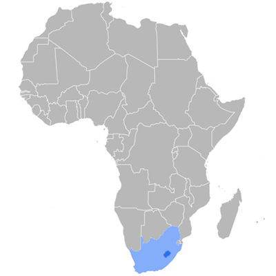 Map of Xhosa language speakers.