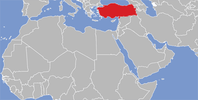 Map of Turkish language speakers.