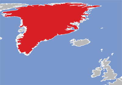 Map of Greenlandic language speakers.