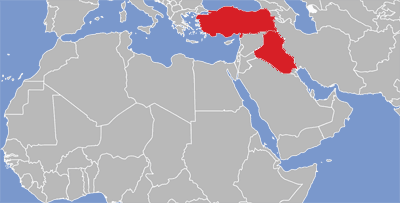 Map of Kurdish-Kurmanji language speakers.