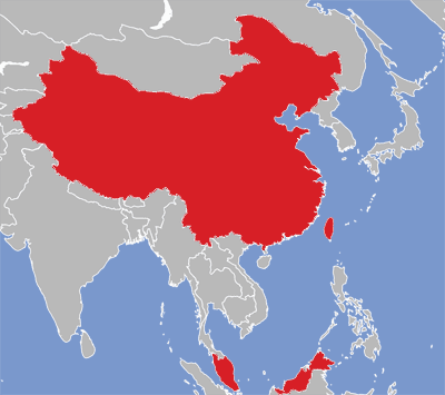 Map of Chinese language speakers.