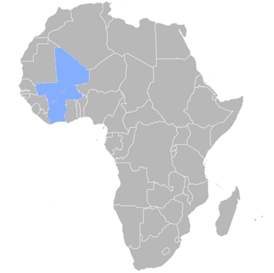 Map of Bambara language speakers.