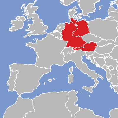 Map of German language speakers.