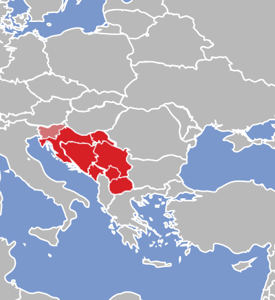 Map of Bosnian language speakers.