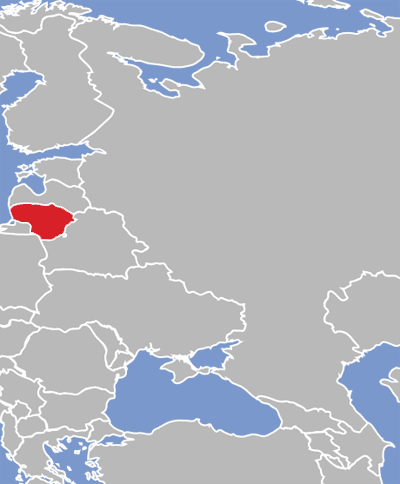 Map of Lithuanian language speakers.