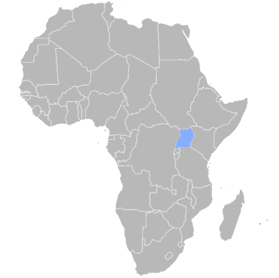 Map of Luganda language speakers.