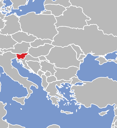Map of Slovenian language speakers.