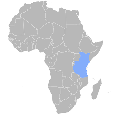 Map of Swahili language speakers.